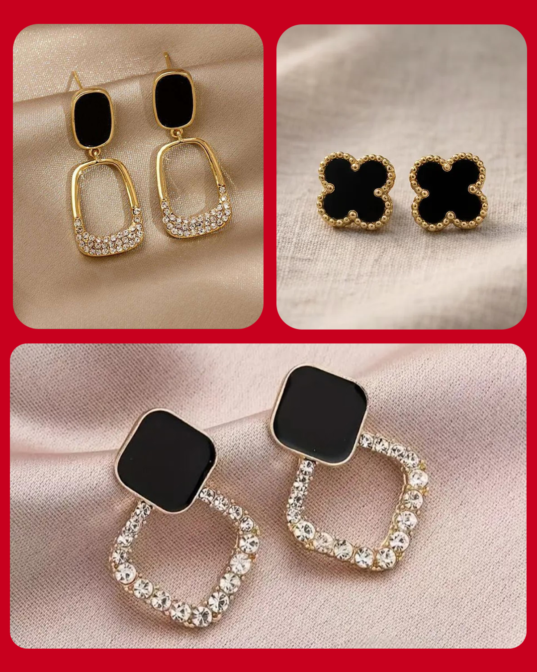 Royale Earrings Trio - 3 Fashion Earrings